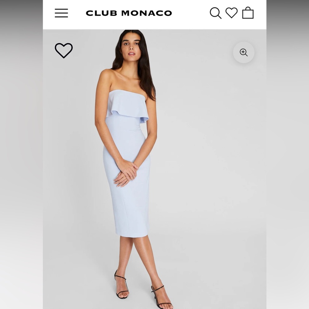 Club Monaco Strapless Light Blue Dress